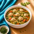 Chicken Dumpling Soup with Fresh Vegetables & Drop Noodles