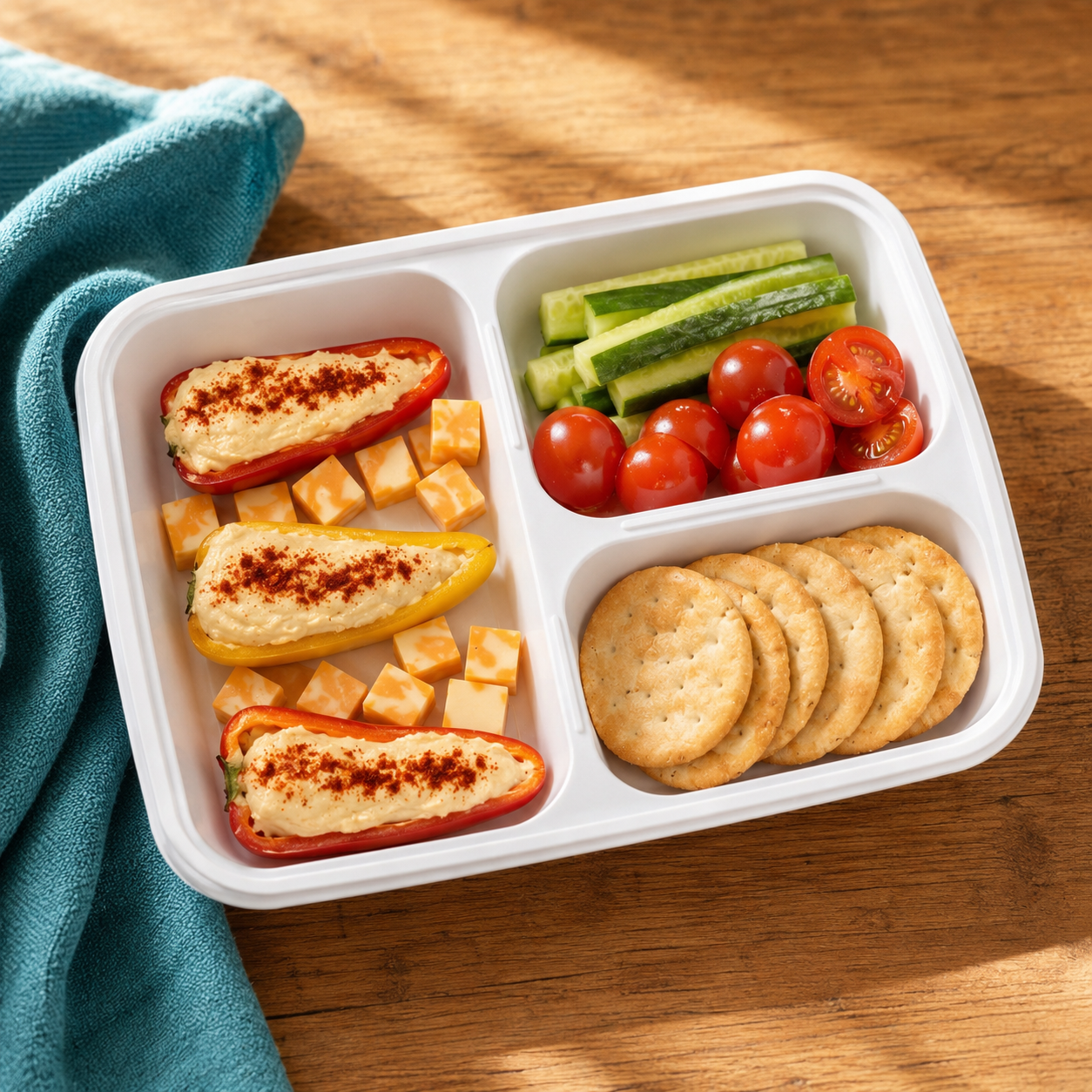 Hummus-Stuffed Mini Peppers Snack Box