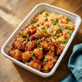 Sesame Chicken with Vegetable Rice