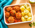 Homestyle Pork & Rice Meatballs in Tomato Sauce