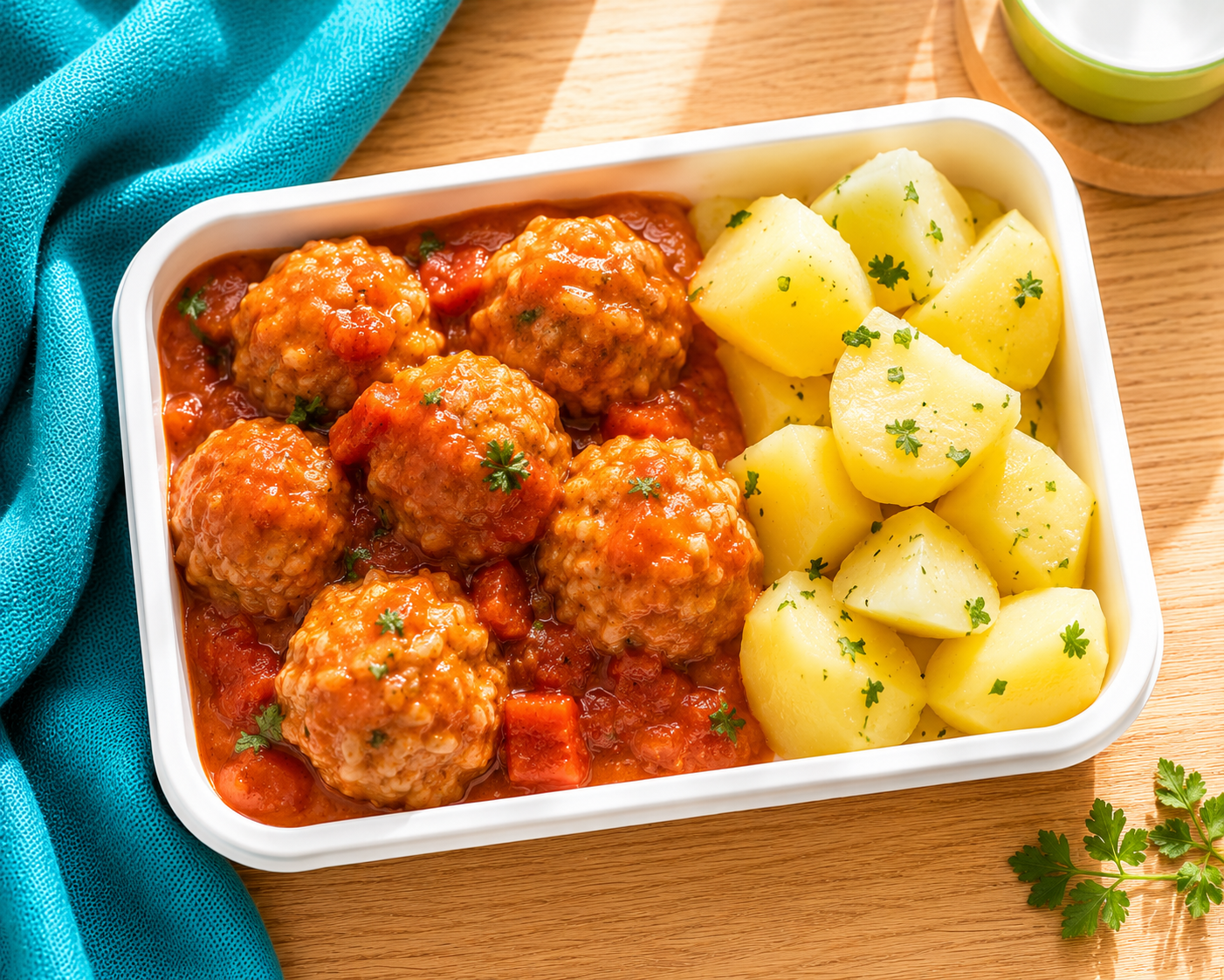 Homestyle Pork & Rice Meatballs in Tomato Sauce
