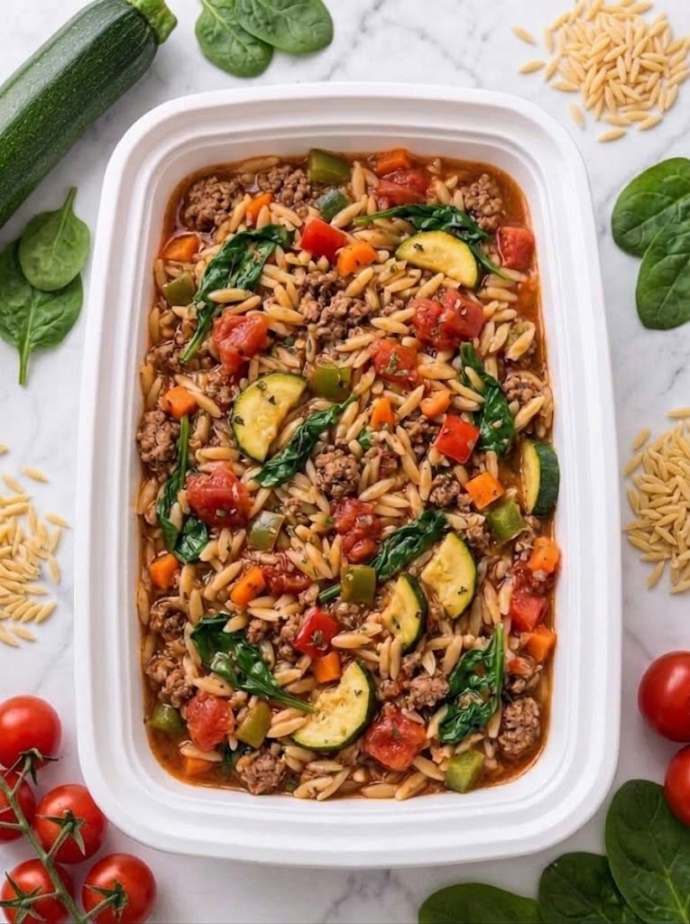 Beef and Veggie Orzo