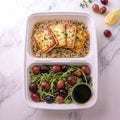 Honey Lemon Paneer with Quinoa & Roasted Grape Salad