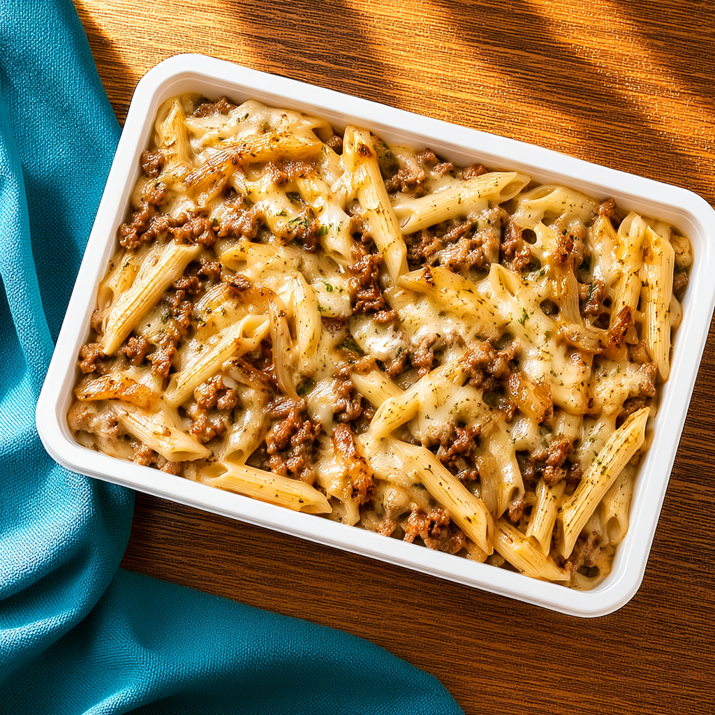 French Onion Beef Pasta