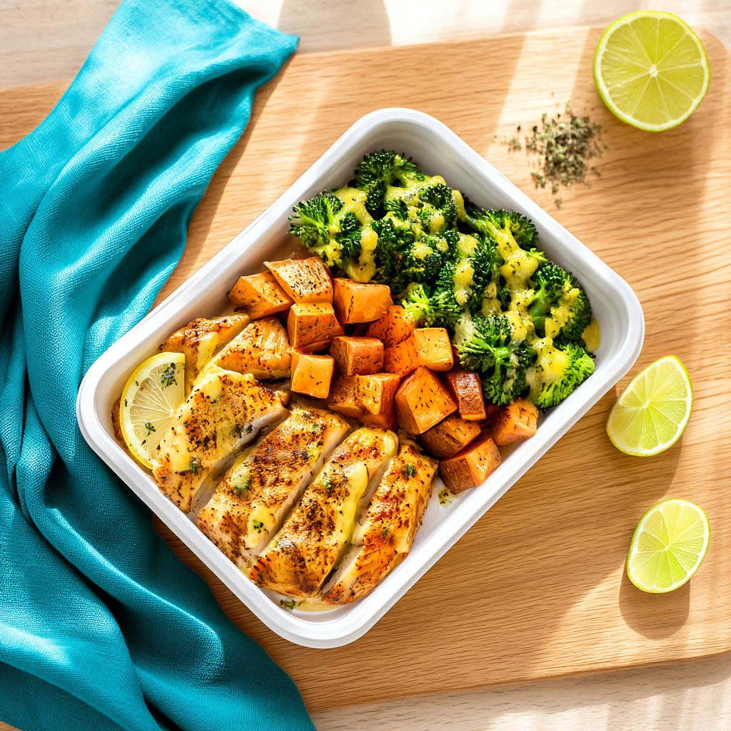 Lemon-Pepper Chicken with Sweet Potatoes